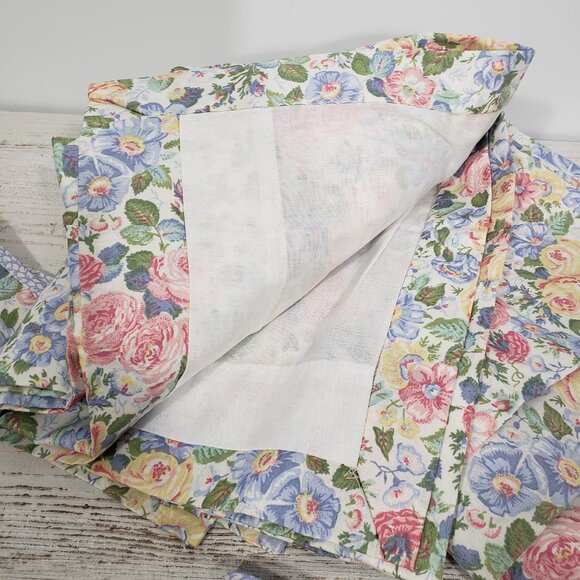 Pair of Laura Ashley Quartet Pastel Floral Curtain Panels with Tiebacks  82 X 84 - Picture 3 of 7